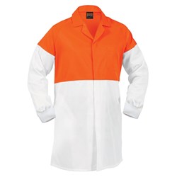 Dustcoat Workzone Lightweight Polycotton Food Industry White/Orange 117R