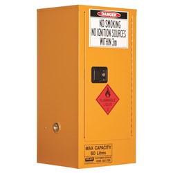 FLAMMABLE LIQUID STORAGE CABINET: 60L - 1 DOOR - 2 SHELVES