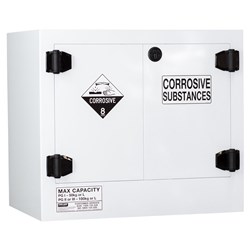 CORROSIVE SUBSTANCE STORAGE CABINET: POLYPROPYLENE - 100L - 2 DOORS - 1 SHELF