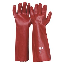 45Cm Red Pvc Gloves Large