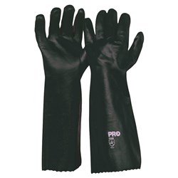 45Cm Green Double Dipped Pvc Gloves Large