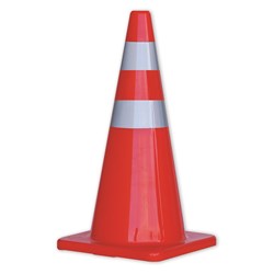 Orange Hi-Vis Traffic Cones With Reflective Band 900mm