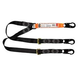 Elite Double Leg Shock Absorbing 2M Adjustable Lanyard  with Hardware SN X3