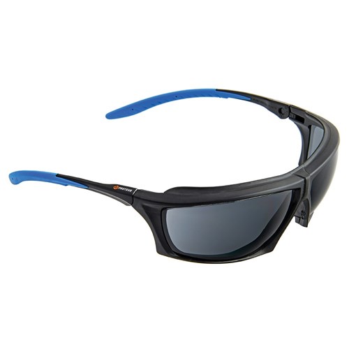 PROTEUS 2 SAFETY GLASSES SMOKE LENS DUST GUARD, RATCHET ARMS