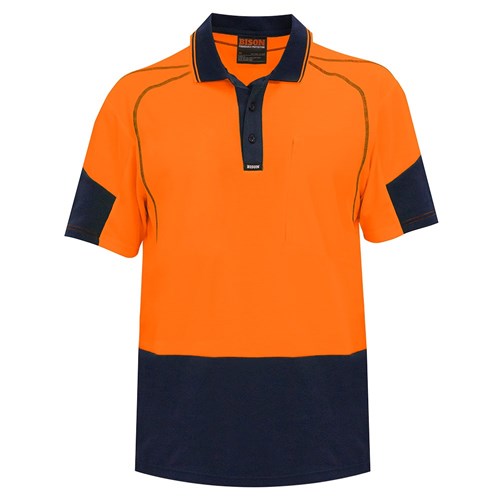 Polo Day Only Quick-Dry Cotton Backed Orange/Navy