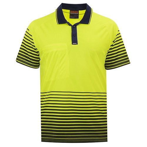 Polo Day Only Polyester Yellow Stripe Design