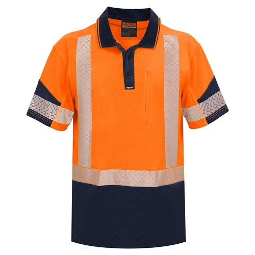 Polo Day/Night Cotton Backed Orange/Navy