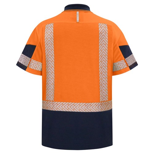 Polo Day/Night Quick-Dry Cotton Backed Orange/Navy