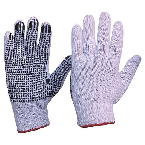Knitted Poly/Cotton With PVC Dots Glove