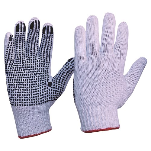 Knitted Poly/Cotton With Pvc Dots Glove