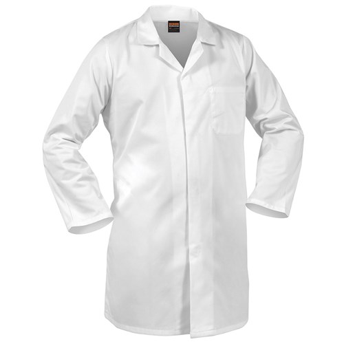 Dustcoat Workzone Polycotton Food Industry Domed White (Dfdpcmw)
