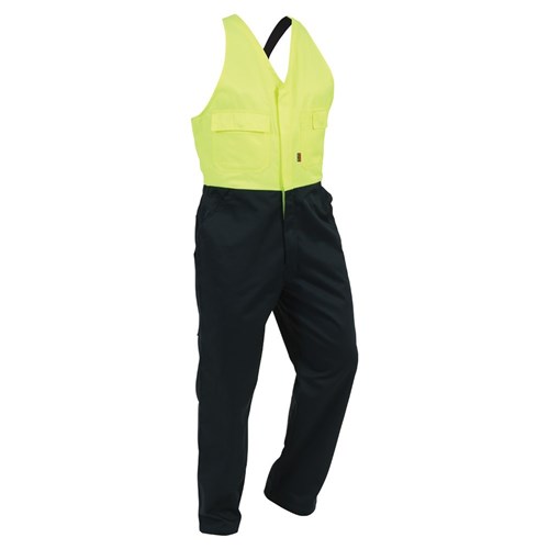 Overall Easy Action Polycotton Zip Spruce/Yellow (EDZPC)