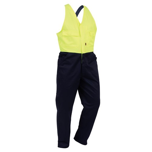 Overall Workzone Easy Action Polycotton Zip Yellow/Navy (EDZPC)