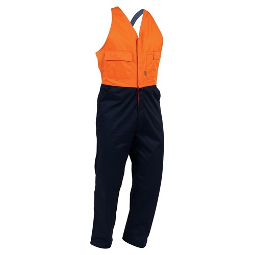 Overall Easy Action Domed Cotton Contrast Orange/Navy (EDDCO)