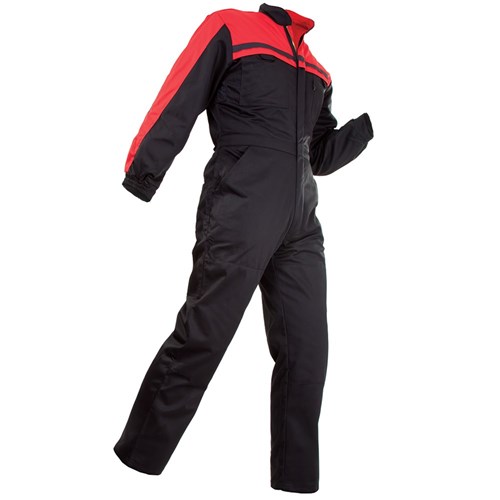 Overall Euro Polycotton Zip Black/Red (CEZPC)