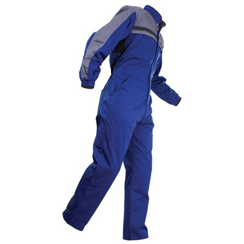 Overall Workzone Euro Polycotton Zip Royal Blue/Grey (CEZPC)