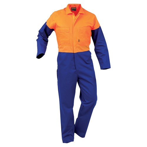 Overall Workzone Day Only Polycotton Zip Royal Blue/Orange (DOPPC)