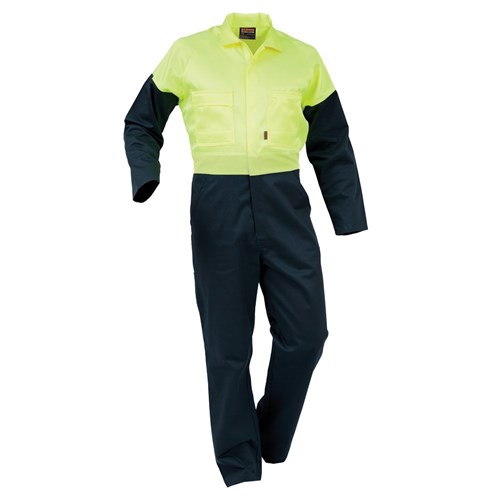 Overall Day Only Polycotton Zip Spruce/Yellow (Doppc)