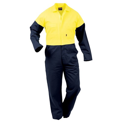 Overall Workzone Day Only Cotton Zip Yellow/Navy (DOPCO)