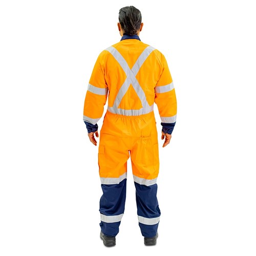 Overall Workzone TTMC-W17 X-Back  Cotton Zip Orange/Navy (CTXPCOWX)