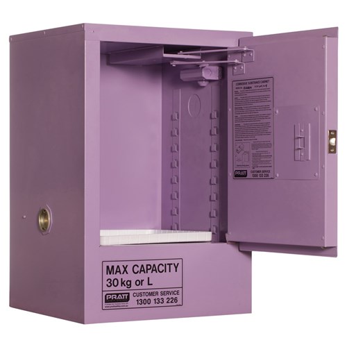 CORROSIVE SUBSTANCE STORAGE CABINET: METAL - 30L - 1 DOOR - 1 SHELF