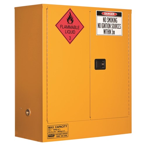 FLAMMABLE LIQUID STORAGE CABINET: 160L - 2 DOORS - 2 SHELVES