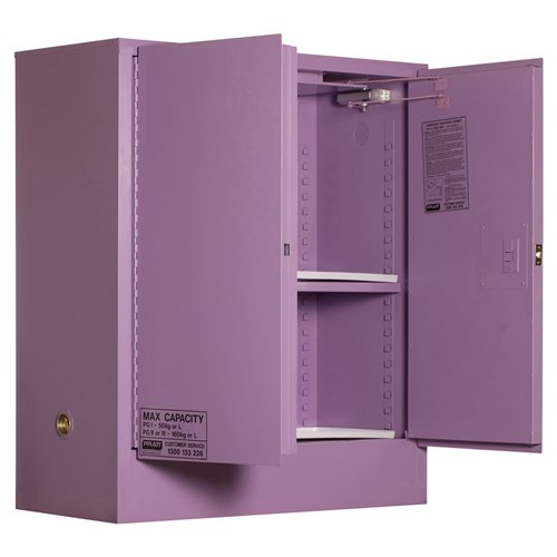 CORROSIVE SUBSTANCE STORAGE CABINET: METAL - 160L - 2 DOORS - 2 SHELVES