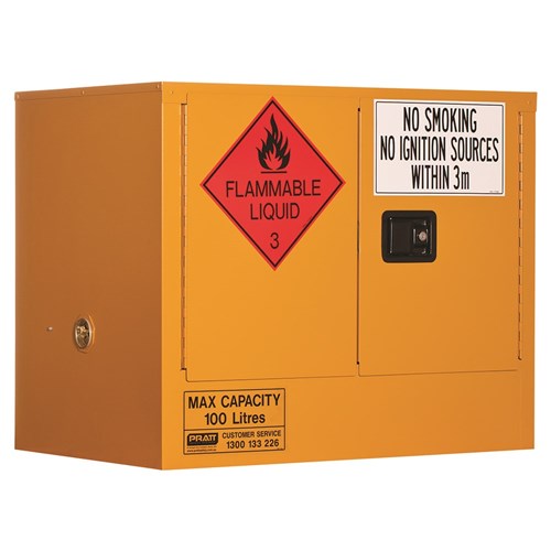 FLAMMABLE LIQUID STORAGE CABINET: 100L - 2 DOORS - 1 SHELF