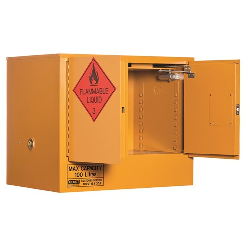 FLAMMABLE LIQUID STORAGE CABINET: 100L - 2 DOORS - 1 SHELF