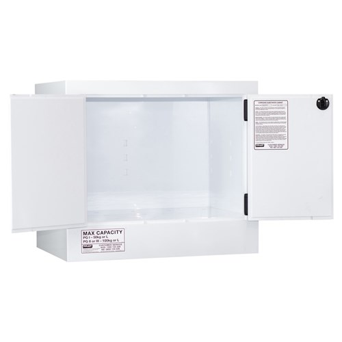 CORROSIVE SUBSTANCE STORAGE CABINET: POLYPROPYLENE - 100L - 2 DOORS - 1 SHELF