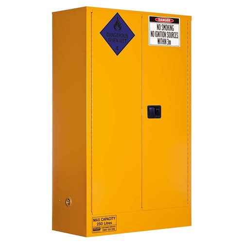 CLASS 4 DANGEROUS GOODS STORAGE CABINET: 250L - 2 DOORS - 3 SHELVES