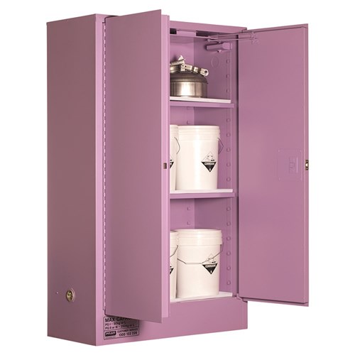 CORROSIVE SUBSTANCE STORAGE CABINET: METAL - 250L - 2 DOORS - 3 SHELVES