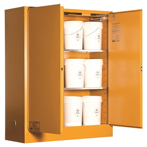 Toxic Substance Storage Cabinet: 250L Xl - 2 Doors - 3 Shelves