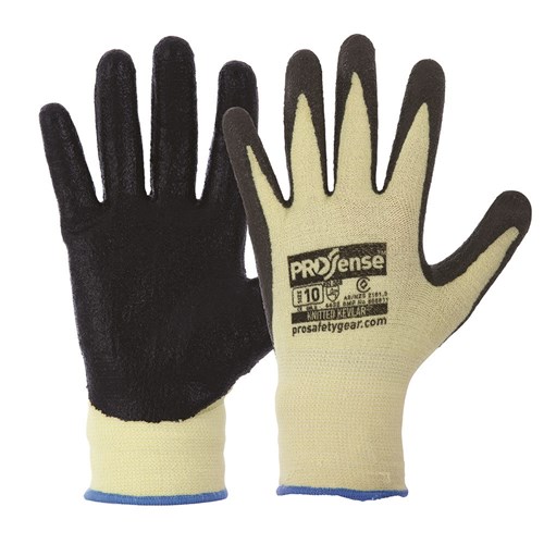 13 Gauge Knitted Kevlar With Black Nitrile Palm Gloves