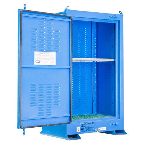 Dangerous Goods Outdoor Storage Cabinet:80L - 1 Door - 2 Shelves