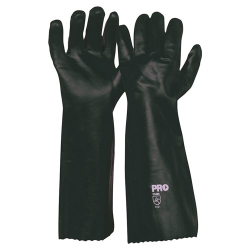 45Cm Green Double Dipped Pvc Gloves Large