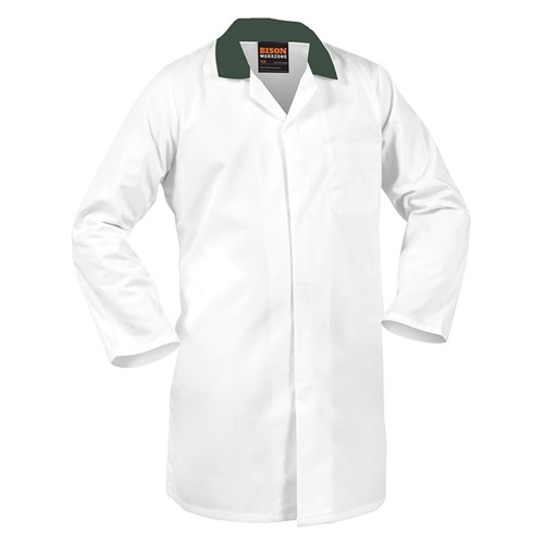 Smartzone Dustcoat 240Gsm Polycotton Domed With Green Collar (Dfdpcmwsz)