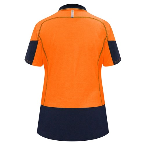 Polo Women's Day Only Quick-Dry Cotton Backed Orange/Navy